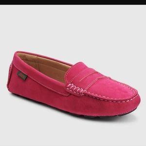 NWT G.H. Bass & Co. Dylan Moccasin Style Driving Loafer in Hot Pink Suede Sz.8.5